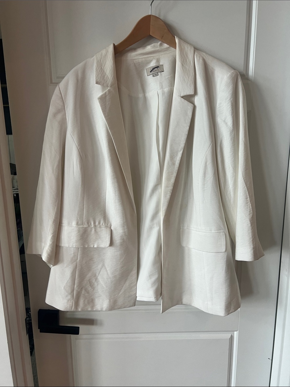 LOFT Cream Open-Front Blazer Jacket
